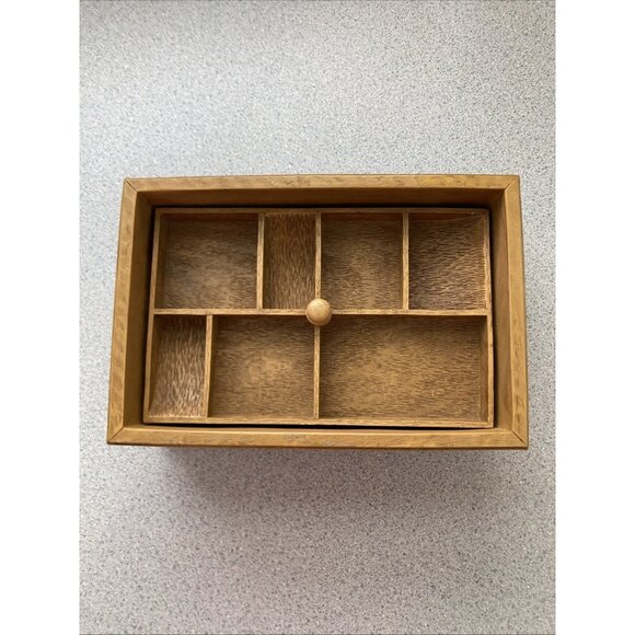 Men’s Trinket Jewelry Box Vintage Heavy Wood Resign Ocean Reef Fish Decretive - Picture 7 of 12